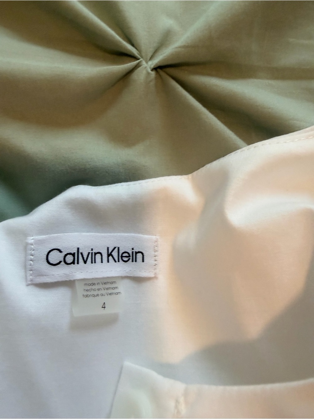 Calvin Klein White Cap-Sleeve Midi Shirt Dress - Picture 7 of 8